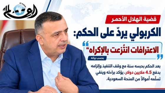 بعد اصدار القضاء حكمه عليه  ..الكربولي يرد على حكم حبسه وتغريمه مبلغ 4 ملايين دولار ونصف المليون : الاعترافات انتُزعت بالإكراه