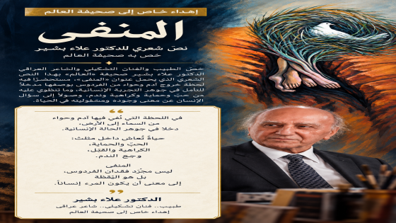 الدكتور علاء بشير يخصّ «العالم» بنص شعري.. «المنفى» وتأملات في جوهر الإنسان